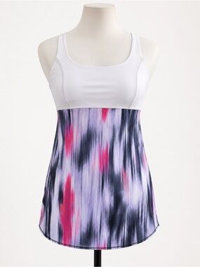 Lululemon Venus Tank Mirage Indigo White Built-In Bra Size 4